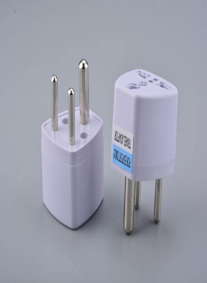 fdealz [ 3 Pieces ] Universal Travel Plug Adapter Standard EU Round India, Europe Travel Plug Adapter Portable Plug Adapter Type White - Image 5
